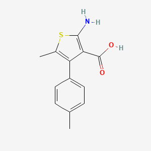molecular formula C13H13NO2S B2942748 2-Amino-5-methyl-4-(4-methylphenyl)thiophene-3-carboxylic acid CAS No. 438228-38-7