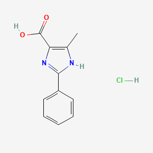 molecular formula C11H11ClN2O2 B2942759 5-methyl-2-phenyl-1H-imidazole-4-carboxylic acid hydrochloride CAS No. 1171784-38-5