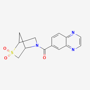 molecular formula C14H13N3O3S B2942760 (2,2-Dioxido-2-thia-5-azabicyclo[2.2.1]heptan-5-yl)(quinoxalin-6-yl)methanone CAS No. 2097862-84-3