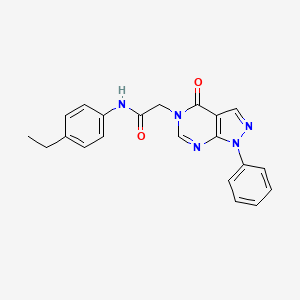 molecular formula C21H19N5O2 B2942766 N-(4-ethylphenyl)-2-(4-oxo-1-phenyl-1H-pyrazolo[3,4-d]pyrimidin-5(4H)-yl)acetamide CAS No. 852440-08-5