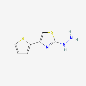 molecular formula C7H7N3S2 B2942768 (4-Thiophen-2-yl-thiazol-2-yl)-hydrazine CAS No. 21036-68-0