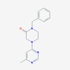 molecular formula C16H18N4O B2942771 1-Benzyl-4-(6-methylpyrimidin-4-yl)piperazin-2-one CAS No. 2415518-63-5