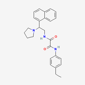 molecular formula C26H29N3O2 B2942776 N1-(4-ethylphenyl)-N2-(2-(naphthalen-1-yl)-2-(pyrrolidin-1-yl)ethyl)oxalamide CAS No. 941872-11-3