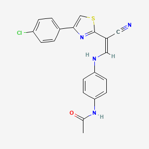 molecular formula C20H15ClN4OS B2942777 (Z)-N-(4-((2-(4-(4-chlorophenyl)thiazol-2-yl)-2-cyanovinyl)amino)phenyl)acetamide CAS No. 477187-27-2