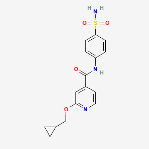 molecular formula C16H17N3O4S B2942778 2-(cyclopropylmethoxy)-N-(4-sulfamoylphenyl)isonicotinamide CAS No. 2034618-51-2