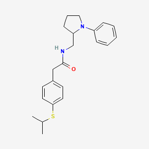 molecular formula C22H28N2OS B2942781 2-(4-(isopropylthio)phenyl)-N-((1-phenylpyrrolidin-2-yl)methyl)acetamide CAS No. 1797140-89-6