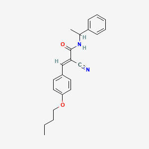 (E)-3-(4-butoxyphenyl)-2-cyano-N-(1-phenylethyl)prop-2-enamide
