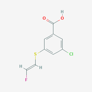molecular formula C9H6ClFO2S B2942785 3-chloro-5-{[(E)-2-fluoroethenyl]sulfanyl}benzoic acid CAS No. 2415272-10-3