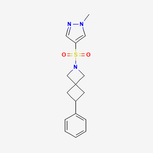 molecular formula C16H19N3O2S B2942787 2-(1-Methylpyrazol-4-yl)sulfonyl-6-phenyl-2-azaspiro[3.3]heptane CAS No. 2379972-55-9