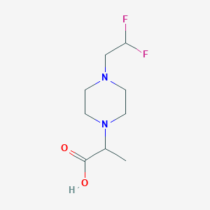 molecular formula C9H16F2N2O2 B2942793 2-[4-(2,2-Difluoroethyl)piperazin-1-yl]propanoic acid CAS No. 1248717-87-4