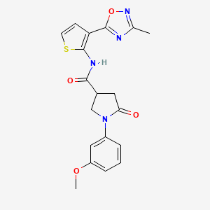 1-(3-methoxyphenyl)-N-(3-(3-methyl-1,2,4-oxadiazol-5-yl)thiophen-2-yl)-5-oxopyrrolidine-3-carboxamide