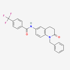 molecular formula C24H19F3N2O2 B2942802 N-(1-benzyl-2-oxo-1,2,3,4-tetrahydroquinolin-6-yl)-4-(trifluoromethyl)benzamide CAS No. 941953-48-6