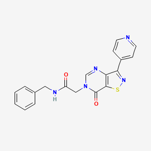 molecular formula C19H15N5O2S B2942810 N-苄基-2-(7-氧代-3-(吡啶-4-基)异噻唑并[4,5-d]嘧啶-6(7H)-基)乙酰胺 CAS No. 1251684-81-7