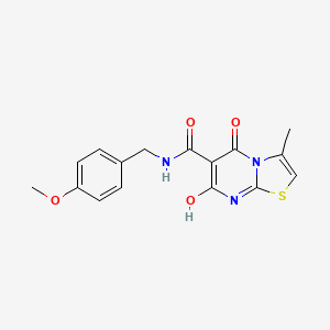 molecular formula C16H15N3O4S B2942815 7-hydroxy-N-(4-methoxybenzyl)-3-methyl-5-oxo-5H-thiazolo[3,2-a]pyrimidine-6-carboxamide CAS No. 898457-82-4