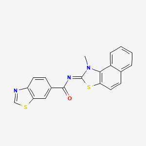 molecular formula C20H13N3OS2 B2942825 (Z)-N-(1-甲基萘并[1,2-d]噻唑-2(1H)-亚甲基)苯并[d]噻唑-6-甲酰胺 CAS No. 850903-35-4