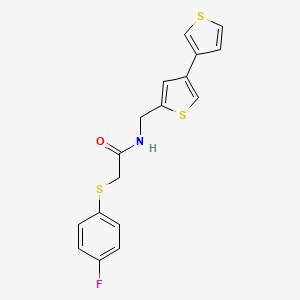 N-({[3,3'-bithiophene]-5-yl}methyl)-2-[(4-fluorophenyl)sulfanyl]acetamide
