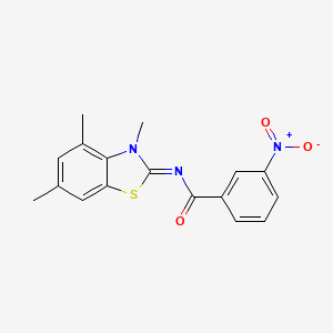 molecular formula C17H15N3O3S B2942837 (E)-3-nitro-N-(3,4,6-trimethylbenzo[d]thiazol-2(3H)-ylidene)benzamide CAS No. 681156-79-6
