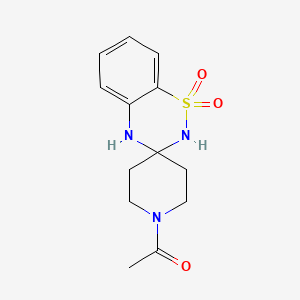 molecular formula C13H17N3O3S B2942838 1-(1,1-dioxido-1'H,4H-spiro[1,2,4-benzothiadiazine-3,4'-piperidin]-1'-yl)ethanone CAS No. 1325303-25-0