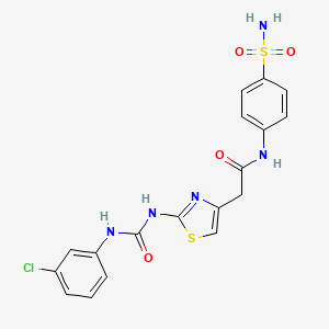 2-(2-(3-(3-chlorophenyl)ureido)thiazol-4-yl)-N-(4-sulfamoylphenyl)acetamide