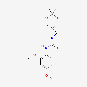 molecular formula C17H24N2O5 B2942846 N-(2,4-二甲氧基苯基)-7,7-二甲基-6,8-二氧杂-2-氮杂螺[3.5]壬烷-2-甲酰胺 CAS No. 1396717-94-4