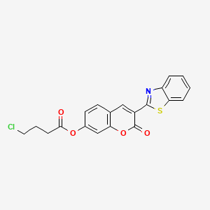 molecular formula C20H14ClNO4S B2942848 3-(1,3-benzothiazol-2-yl)-2-oxo-2H-chromen-7-yl 4-chlorobutanoate CAS No. 637746-58-8