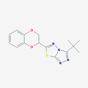 molecular formula C15H16N4O2S B294285 3-Tert-butyl-6-(2,3-dihydro-1,4-benzodioxin-2-yl)[1,2,4]triazolo[3,4-b][1,3,4]thiadiazole 