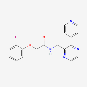 molecular formula C18H15FN4O2 B2942850 2-(2-fluorophenoxy)-N-{[3-(pyridin-4-yl)pyrazin-2-yl]methyl}acetamide CAS No. 2097859-86-2
