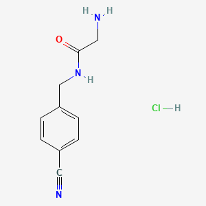 2-Amino-N-[(4-cyanophenyl)methyl]acetamide;hydrochloride