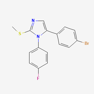 molecular formula C16H12BrFN2S B2942855 5-(4-溴苯基)-1-(4-氟苯基)-2-(甲硫代)-1H-咪唑 CAS No. 1206994-64-0