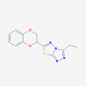 molecular formula C13H12N4O2S B294287 6-(2,3-Dihydro-1,4-benzodioxin-2-yl)-3-ethyl[1,2,4]triazolo[3,4-b][1,3,4]thiadiazole 