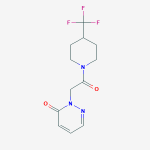 molecular formula C12H14F3N3O2 B2942872 2-{2-Oxo-2-[4-(trifluoromethyl)piperidin-1-yl]ethyl}-2,3-dihydropyridazin-3-one CAS No. 2097859-60-2