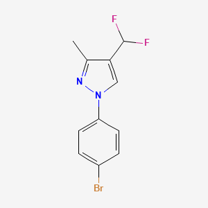 molecular formula C11H9BrF2N2 B2942887 1-(4-Bromophenyl)-4-(difluoromethyl)-3-methylpyrazole CAS No. 2248382-81-0