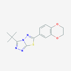 3-Tert-butyl-6-(2,3-dihydro-1,4-benzodioxin-6-yl)[1,2,4]triazolo[3,4-b][1,3,4]thiadiazole
