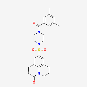 9-((4-(3,5-dimethylbenzoyl)piperazin-1-yl)sulfonyl)-1,2,6,7-tetrahydropyrido[3,2,1-ij]quinolin-3(5H)-one