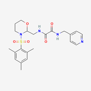 molecular formula C22H28N4O5S B2942899 N1-((3-(mesitylsulfonyl)-1,3-oxazinan-2-yl)methyl)-N2-(pyridin-4-ylmethyl)oxalamide CAS No. 872975-97-8