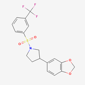3-(Benzo[d][1,3]dioxol-5-yl)-1-((3-(trifluoromethyl)phenyl)sulfonyl)pyrrolidine