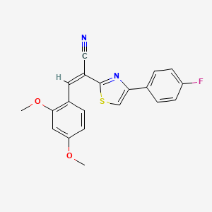 molecular formula C20H15FN2O2S B2942908 (Z)-3-(2,4-dimethoxyphenyl)-2-(4-(4-fluorophenyl)thiazol-2-yl)acrylonitrile CAS No. 476671-68-8
