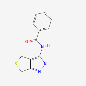 molecular formula C16H19N3OS B2942909 N-(2-tert-butyl-4,6-dihydrothieno[3,4-c]pyrazol-3-yl)benzamide CAS No. 392252-90-3