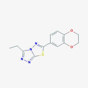 molecular formula C13H12N4O2S B294291 6-(2,3-Dihydro-1,4-benzodioxin-6-yl)-3-ethyl[1,2,4]triazolo[3,4-b][1,3,4]thiadiazole 