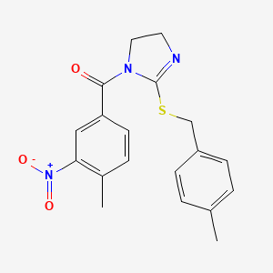 (4-methyl-3-nitrophenyl)(2-((4-methylbenzyl)thio)-4,5-dihydro-1H-imidazol-1-yl)methanone