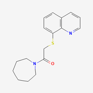molecular formula C17H20N2OS B2942916 1-(Azepan-1-yl)-2-(quinolin-8-ylsulfanyl)ethanone CAS No. 454438-98-3