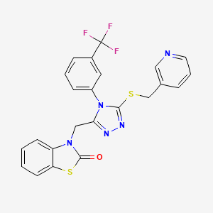 3-((5-((pyridin-3-ylmethyl)thio)-4-(3-(trifluoromethyl)phenyl)-4H-1,2,4-triazol-3-yl)methyl)benzo[d]thiazol-2(3H)-one