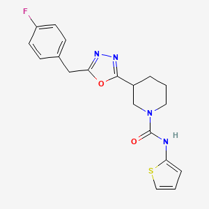 3-(5-(4-fluorobenzyl)-1,3,4-oxadiazol-2-yl)-N-(thiophen-2-yl)piperidine-1-carboxamide