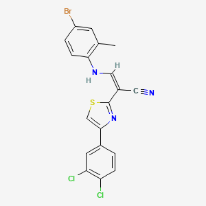 molecular formula C19H12BrCl2N3S B2942930 (Z)-3-((4-bromo-2-methylphenyl)amino)-2-(4-(3,4-dichlorophenyl)thiazol-2-yl)acrylonitrile CAS No. 683257-39-8