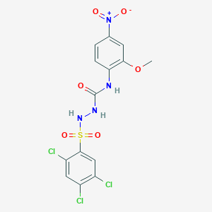 ((2-Methoxy-4-nitrophenyl)amino)-N-(((2,4,5-trichlorophenyl)sulfonyl)amino)formamide