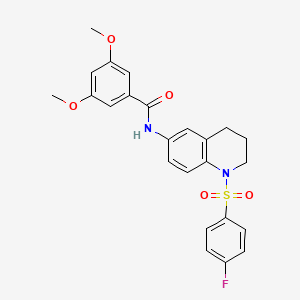 molecular formula C24H23FN2O5S B2942942 N-(1-((4-氟苯基)磺酰基)-1,2,3,4-四氢喹啉-6-基)-3,5-二甲氧基苯甲酰胺 CAS No. 1005293-77-5