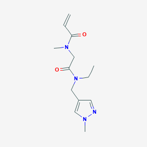 molecular formula C13H20N4O2 B2942943 N-[2-[Ethyl-[(1-methylpyrazol-4-yl)methyl]amino]-2-oxoethyl]-N-methylprop-2-enamide CAS No. 2198121-43-4