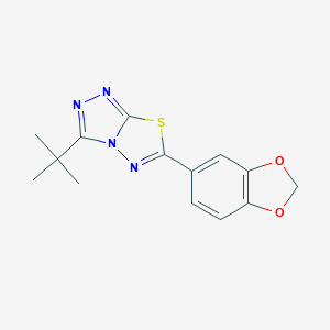 molecular formula C14H14N4O2S B294295 6-(1,3-Benzodioxol-5-yl)-3-tert-butyl[1,2,4]triazolo[3,4-b][1,3,4]thiadiazole 