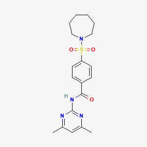 molecular formula C19H24N4O3S B2942953 4-(azepan-1-ylsulfonyl)-N-(4,6-dimethylpyrimidin-2-yl)benzamide CAS No. 940999-67-7