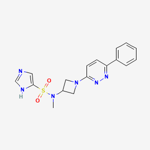 molecular formula C17H18N6O2S B2942955 N-Methyl-N-[1-(6-phenylpyridazin-3-yl)azetidin-3-yl]-1H-imidazole-5-sulfonamide CAS No. 2380192-36-7